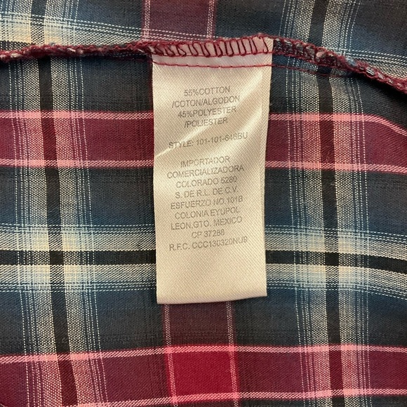 ROPER Long Sleeve Red Plaid Western Yoke Shirt Pearl Snap Pockets Men’s M - Picture 8 of 8